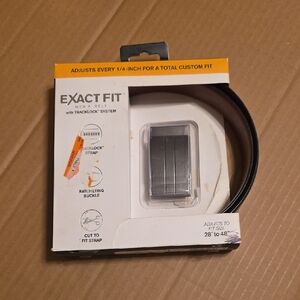 Men's Black Adjustable Belt with Tracklock System